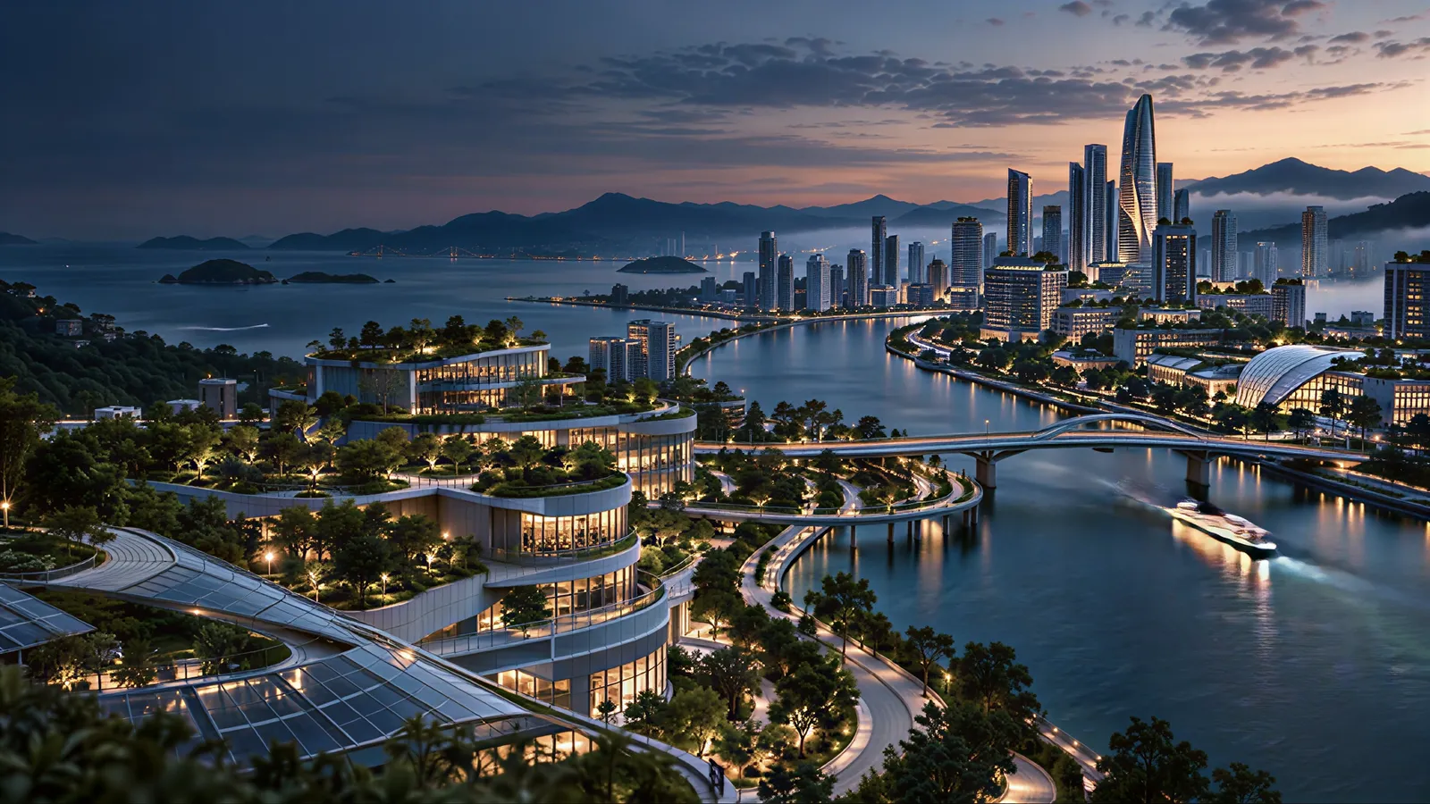 Thonyautomaion이 AI로 제작한 코지시티의 미래 도시